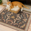 Vintage 2x3 Entry Way Rugs Indoor, Stain Resistant Washable Kitchen Rugs Non Slip, Small Soft Carpet for Bathroom, Powder Room, Insect Boho Indoor Décor, Low Pile & Stain Resistant (Orange and Brown)