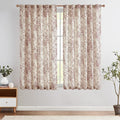 jinchan Linen Blend Curtain Floral Curtains for Living Room 63 Inch Length Farmhouse Brick Red Printed Curtain Rod Pocket Back Tab Peony Flower Patterned Drapes Curtains Set 2 Panels