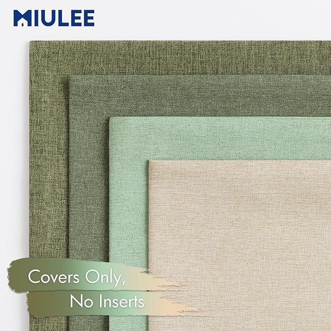 MIULEE Pack of 4 Decorative Throw Pillow Covers Linen Waterproof Pillow Covers Spring Farmhouse Cushion Cases for Outdoor Patio Garden Tent Balcony Couch Sofa 18x18 inch Light Green