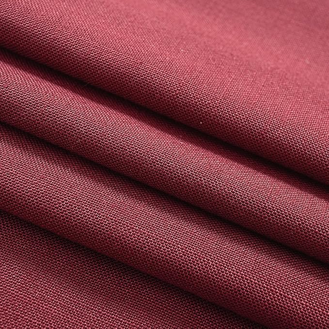 Burgundy Curtains for Living Room Back Tab Modern Farmhouse Semi Sheer Burgundy Curtains 90 inches Long 2 Panels Set Muted Neutral Window Curtain for Dining Room Bedroom 52x90