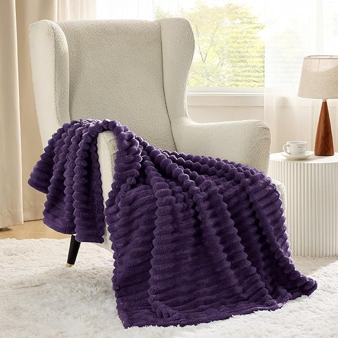 Bedsure GentleSoft Purple Throw Blanket for Couch - Super Soft Cozy Blankets for Women, Cute Small Blanket for Girls, 50x70 Inches