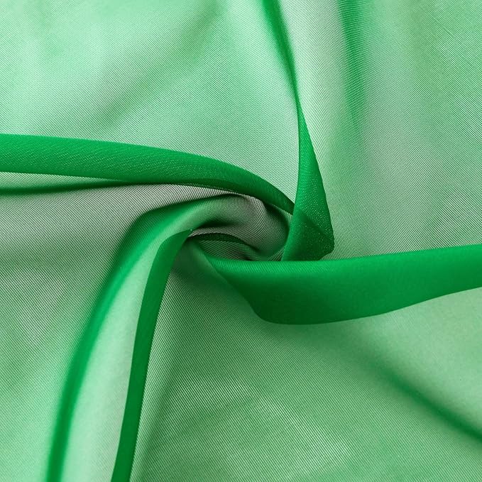 SpaceDresser Sheer Voile Window Treatment Rod Pocket Curtain Panels for Kitchen Bedroom Living Room Drapes Sunlight Filtering Privacy Semi Home Decor Assorted Colors Sizes (Green, 52 W x 90 L)