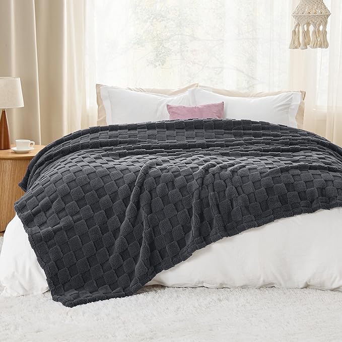 Bedsure GentleSoft King Size Blanket for Bed - Super Soft Cozy Blankets for Kids Girls, Large Fuzzy Fleece Throw for Bedroom Decor, Dark Grey,108x90 Inches