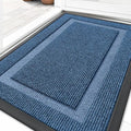 OLANLY Front Door Mat Indoor Outdoor Entrance, Waterproof All-Season, All-Weather Doormat, Sturdy Natural Rubber, Fade Resistant, Low Profile, Easy Clean Patio Porch Entryway Mat, 35x23, Light Blue