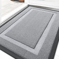 OLANLY Front Door Mat Indoor Outdoor Entrance, Waterproof All-Season, All-Weather Doormat, Sturdy Natural Rubber, Low Profile, Easy Clean Patio Porch Entryway Mat, 33x21, Silver Gray