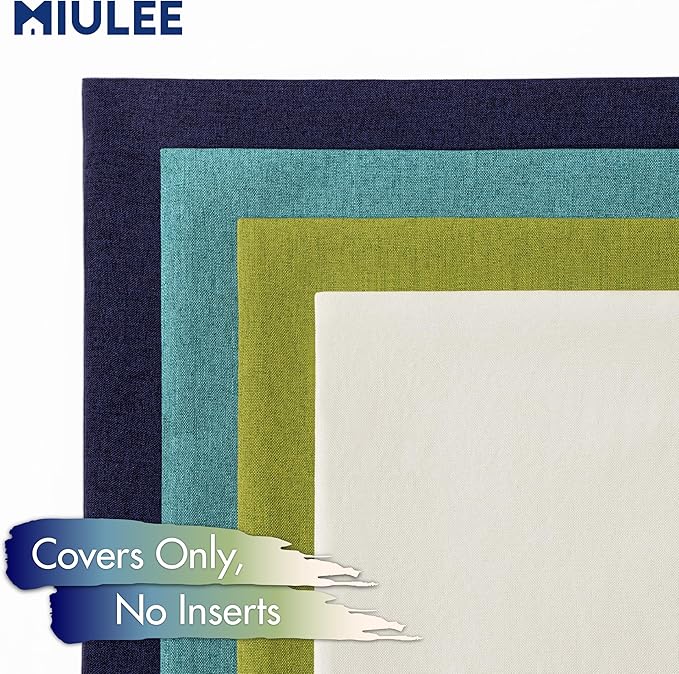 MIULEE Pack of 4 Decorative Outdoor Throw Pillow Covers Linen Waterproof Pillow Covers Spring Farmhouse Cushion Cases for Patio Garden Tent Balcony Couch Sofa 18x18 inch Blue Green