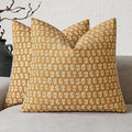 Foindtower Set of 2 Decorative Neutral Floral Print Throw Pillow Covers Vintage Accent Farmhouse Cushion Cover Boho Home Decor For Sofa Couch Chair Bedroom Living Room Outdoor,20×20 Inch,Golden Orange
