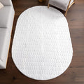 Nuloom Nia White/Ivory, 5' x 7'6" Oval, Cozy Shag, Fluffy and Soft, High Traffic, Stain Resistant, Easy Clean, Durable Machine Washable Area Rug for Bedroom, Living Room, Dining, Den, Foyer, Entryway