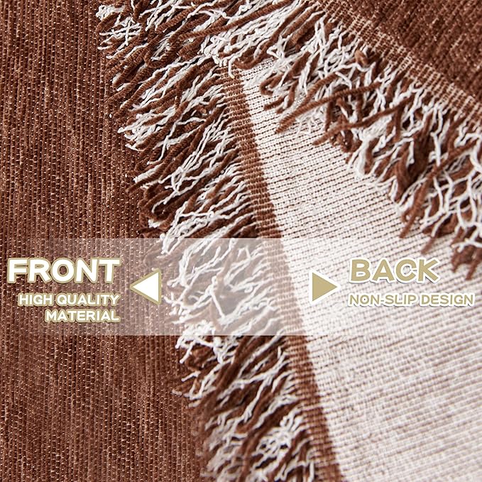 MYSKY HOME Couch Cover for Dogs Washable Couch Covers for 3 Cushion Couch Sofa Super Soft Sofa Slipcover Non Slip Sofa Cover, Chenille Sofa Covers for Dogs, Furniture Protector, 71"x150", Chocolate