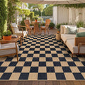 Lahome Colette Checkered Easy Jute Rug, 9x12 Area Rug for Living Room Indoor Outdoor Carpet, Farmhouse Neutral Non Slip Non Shedding Stain Resistance Floor Carpet for Patio Dining Room Backyard