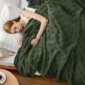 Bedsure GentleSoft Blankets Queen Size for Bed - Super Soft Cozy Spring Blanket for Kids Girls, Large Fuzzy Fleece Throw for Bedroom Decor, Olive Green, 90x90 Inches