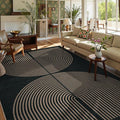 Lahome Enfys Modern Rainbow Easy Jute Rug, Washable Rugs 8x10 for Living Room Indoor Outdoor Patio Farmhouse Large Carpet, Contemporary Non Slip Black Carpet for Bedroom Backyard Office Decor