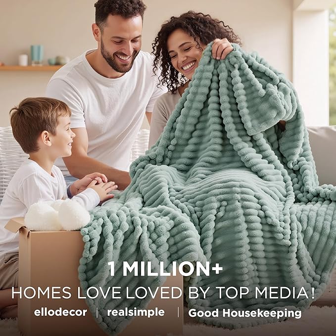 Bedsure GentleSoft Sage Green Fleece Blanket for Couch - Cozy Soft Blankets for Women, Cute Small Throws for Girls, 50x70 Inches