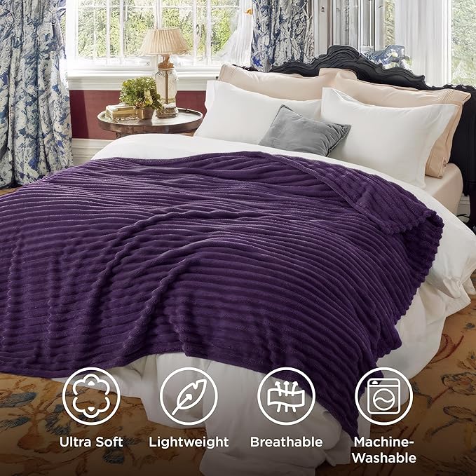 Bedsure GentleSoft Purple Full Blanket for Bed - Cozy Soft Blankets for Women, Cute Large Throws for Girls, 84x90 Inches