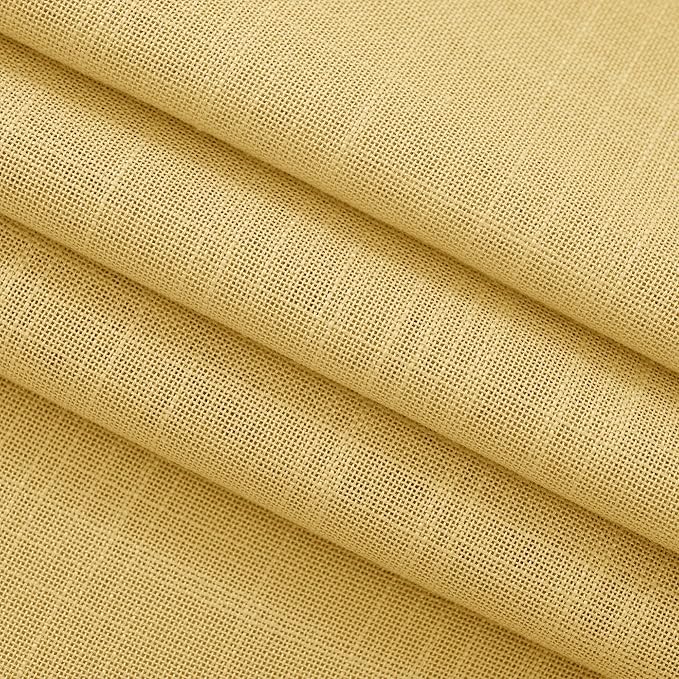 Gold Curtains for Living Room Back Tab Modern Farmhouse Semi Sheer Curtains 96 inches Long 2 Panels Set Muted Neutral Window Curtain for Dining Room Bedroom 52x96