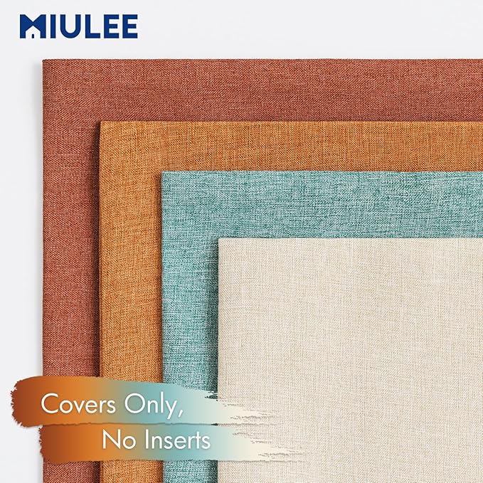 MIULEE Pack of 4 Decorative Outdoor Throw Pillow Covers Linen Waterproof Pillow Covers Farmhouse Cushion Cases for Halloween Patio Garden Tent Balcony Couch Sofa 18x18 inch Orange Rust