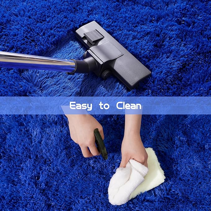 Pionblank Fluffy Runner Rugs for Bedroom 2x6, Modern Shaggy Area Rug for Hallway Living Room, Plush Soft Fuzzy Bedside Carpet for Kids Girls Boys Room Nursery Decor, Royal Blue