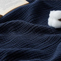Bedsure 100% Cotton Muslin Blanket King Size for Bed - 4-Layer Breathable and Lightweight Thin Soft Summer Gauze Muslin Blanket for Adults, Navy Blue, 108x90 Inches
