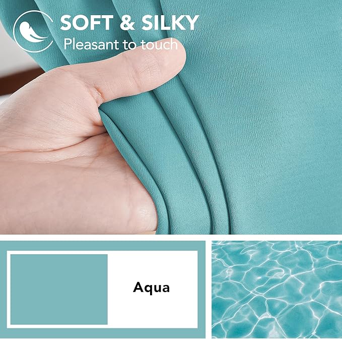 Deconovo Blackout Curtains Back Tab and Rod Pocket Curtains Insulated Thermal Room Darkening Drapes for Bedroom 52Wx84L Inch Teal 2 Panels