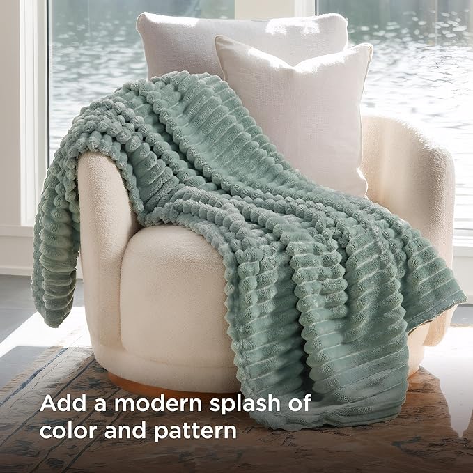 Bedsure GentleSoft Sage Green Fleece Blanket for Couch - Cozy Soft Blankets for Women, Cute Small Throws for Girls, 50x70 Inches