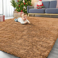 OLANLY 6x9 Machine Washable Large Area Rugs for Living Room, Bedroom, Soft Fluffy Shaggy Bedside Rug, Indoor Floor Carpet for Kids Girls and Boys, Dorms, Nursery, Home Decor Aesthetic, Khaki