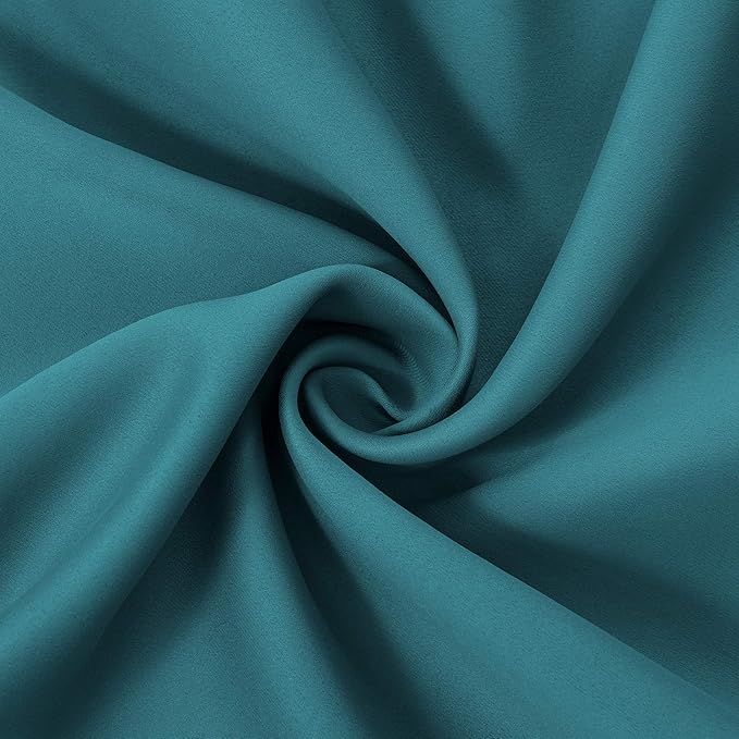 LEMOMO Sea Teal Thermal Blackout Curtains/42 x 72 Inch/Set of 2 Panels Room Darkening Curtains for Bedroom