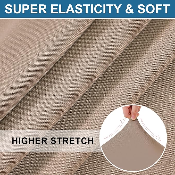 Smiry Printed Couch Cushion Covers, Stretch Soft Couch Covers for Sofa, Washable Non-Slip Sofa Slipcover Furniture Protector for Indoor and Outdoor (Medium, Mocha)