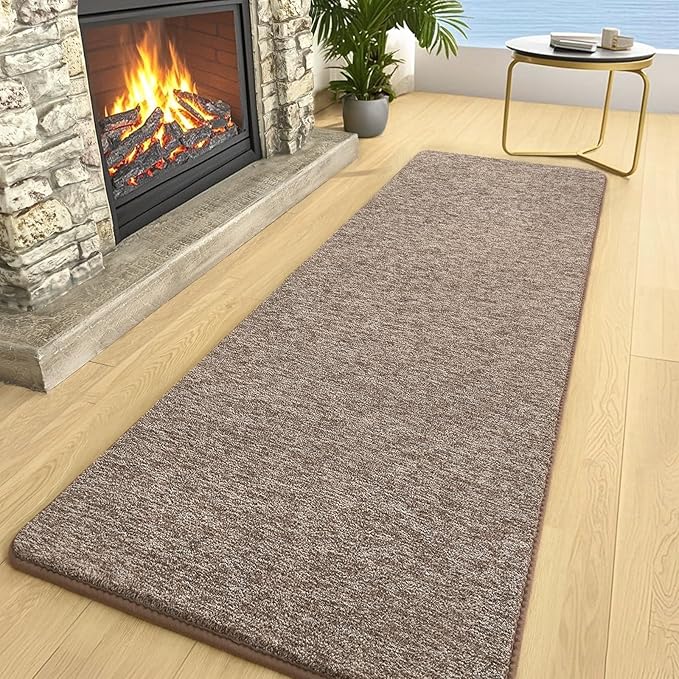 AROGAN Washable 2x8 Runner Rug for Hallway, Long Runner Rugs wtih Soft Memory Foam for Bedroom, Non Slip Backing Carpet Runners for Hallways, Kitchen, Bathroom, Entryway Home Decor, Matte Brown