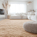 OLANLY 8x11 Machine Washable Large Area Rugs for Living Room, Bedroom, Soft Fluffy Shaggy Bedside Rug, Indoor Floor Carpet for Kids Girls and Boys, Dorms, Nursery, Home Decor Aesthetic, Beige