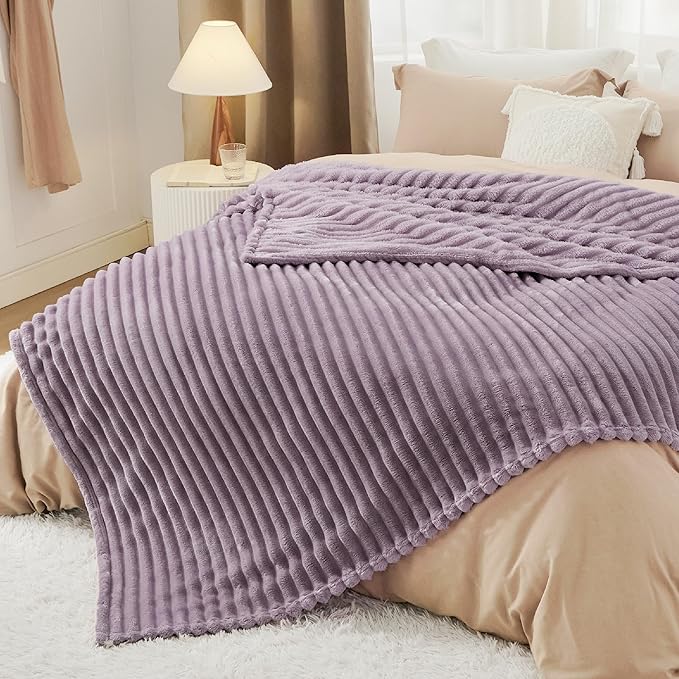 Bedsure GentleSoft Light Purple Fleece Blanket for Couch - Cozy Soft Blankets for Women, Cute Small Throws for Girls, 108x90 Inches