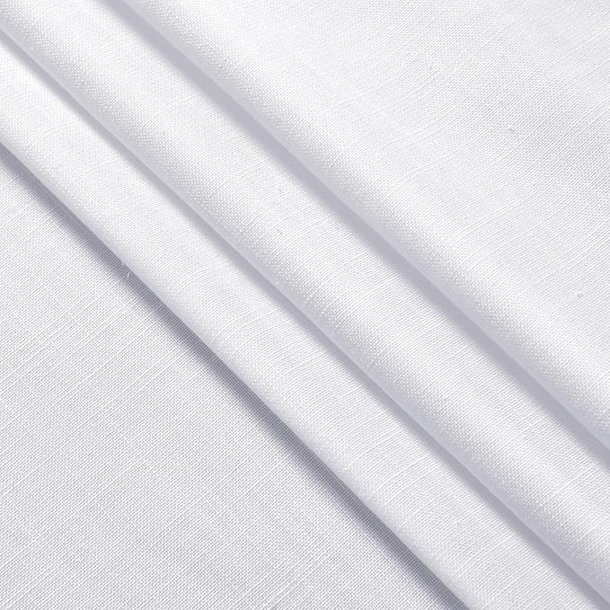Snow White Linen Curtains 72 Inches Long for Living Room Light Filtering Semi Sheer Curtain Back Tab Luxury Neutral Coastal Modern Farmhouse Decor Drapes for Bedroom Dinner Room 52x72, 2 Panels