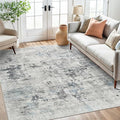 Abstract Rug 5x7 Machine Washable Area Indoor Grey Low Pile Non-Slip Foldable Thin Accent Rugs for Bedroom Living Room Dining Room