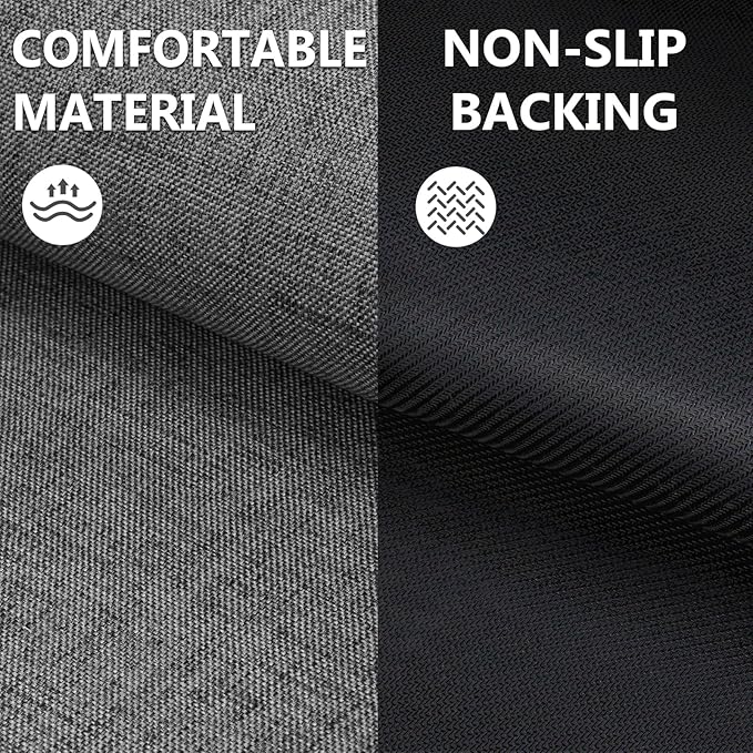 LEKEEPGO Ultra Thin Indoor Door Mat 24"x36", Low-Profile Door Mat Indoor Entrance, Non Slip Rubber Backing Inside Doormat Washable Welcome Front Entryway Dirt Trapper Entry Mat, Grey