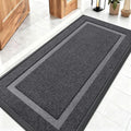 OLANLY Front Door Mat Indoor Outdoor Entrance, Waterproof All-Season, All-Weather Doormat, Sturdy Natural Rubber, Fade Resistant, Low Profile, Easy Clean Patio Porch Entryway Mat, 47x23, Grey