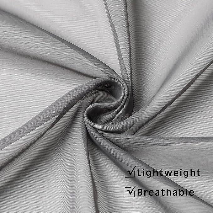 OWENIE Grey Sheer Curtains 72 Inches Long 2 Panels, Transparent Voile Sheer Curtain Double Rod Pocket Gauze Drapes for Living Room Bedroom Window Sliding Glass Door Treatment, 42 x 72 Inch
