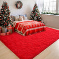 Chicrug Soft Area Rug for Bedroom Living Room Plush Fluffy Rug 8x10 Feet, Shag Furry Area Rug Carpet Non Shedding for Nursery Children Kids Girls Room Home Decorative, Red