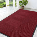OLANLY Front Door Mat Indoor Outdoor Entrance, Waterproof Heavy Duty Doormat, Fade Resistant, Low Profile, Easy Clean Patio Porch Welcome Floor Mats for Entry, 59x40, Wine Red
