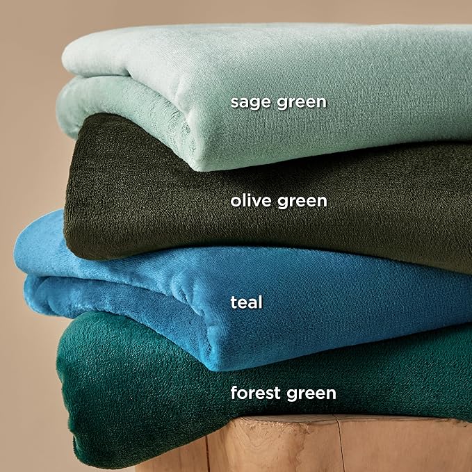 Bedsure GentleSoft Fleece Throw Blanket Olive Green - 300GSM Blankets for Couch, Sofa, Bed, Soft Lightweight Plush Cozy Throws for Toddlers, 50x60 inches