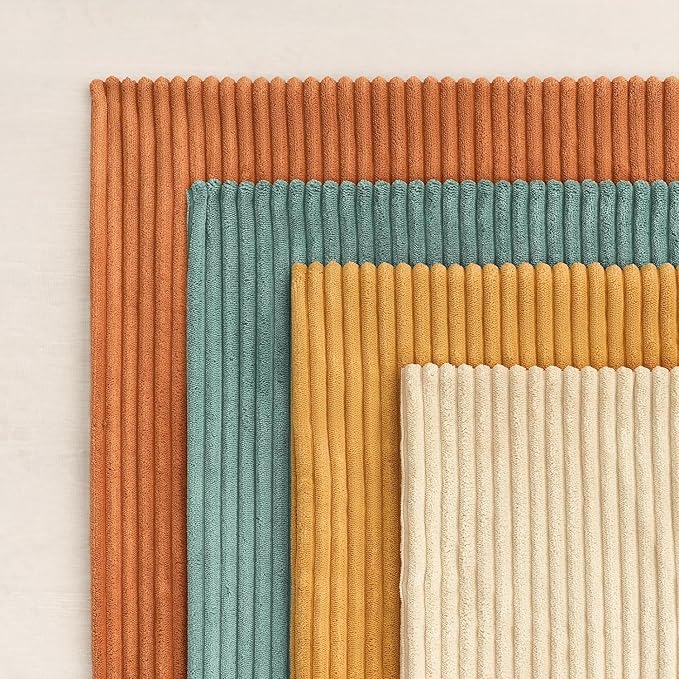 Topfinel Decorative Throw Pillow Covers Cushion Cases, Set of 4 Soft Velvet Modern Double-Sided Designs, Mix and Match for Boho Farmhouse Fall Home Decor (18x18 inch, Orange/Teal) (Pack of 2)