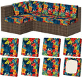8Pcs Stretch Patio Cushion Covers, Outdoor Couch & Sofa Replacement Slipcovers for Patio Furniture Cushion Covers, Washable Reusable Furniture Protector