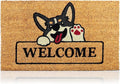 Welcome Dog - 17"x29" - Coir Door Mat with Heavy Duty Backing - Welcome Mats for Entryway, Porch - Anti-Slip PVC & Coconut Fiber Surface - Natural Home Accessories, Minimalist Original Design