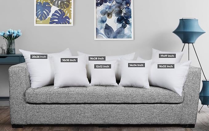 Utopia Bedding 20x26 Pillow Inserts, Set of 2, White – Indoor Decorative Throw Pillows for Bed, Sofa & Couch – Soft, Supportive & Fluffy Cushion Inserts