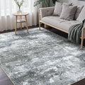 Area Rugs 8x10 for Living Room Bedroom, Modern Abstract Machine Washable Rug, Large Soft Low Pile Floor Carpet with Non Slip Backing for Dining Room, Silver Grey