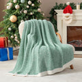 Snuggle Sac Green Throw Blanket, Ultra Soft Warm Blankets for Couch, Cozy Knit Fuzzy Plush Throws Blanket for Sofa, Bed,Living Room, Heather Green, 50x60 inches