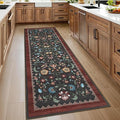 GarveeHome Floral Rug 2.5x8 Runners for Hallways, Boho Kitchen Runner Rugs Non Slip Bath Runners, Vintage Washable Runner Rug for Bedroom, Soft Long Rugs for Entryway Bathroom Laundry Dorm, Red