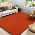 Amearea Modern Area Rugs for Bedroom Living Room, 4x6 Feet Orange Thickened Memory Foam Rug, Fluffy Indoor Washable Rugs Non Slip Minimalist Carpet for Kids Boys Girls Dorm Nursery Room Decor