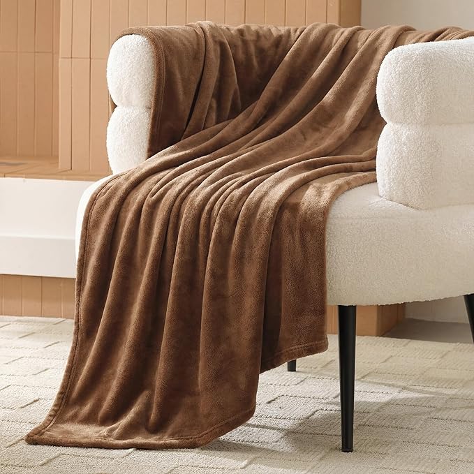 Bedsure GentleSoft Fleece Blanket Twin Size Orange - 300GSM Lightweight Plush Fuzzy Cozy Soft Warm Blanket for Bed, Sofa, Couch, Travel, Camping, 60x80 inches