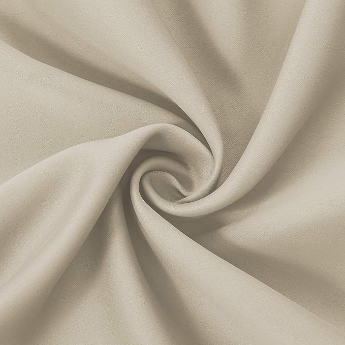 LEMOMO Light Beige Thermal Blackout Curtains/42 x 72 Inch/Set of 2 Panels Room Darkening Curtains for Bedroom