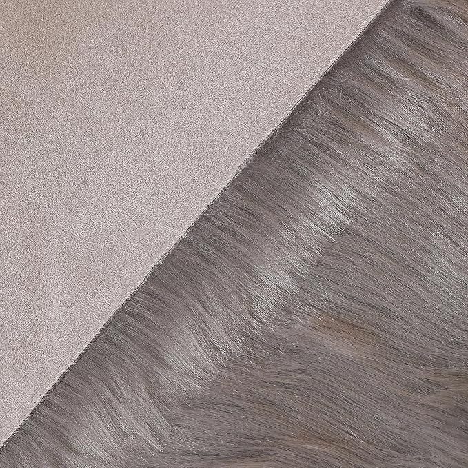 linmopm Faux Fur Rug Sheepskin Shag Fluffy Fuzzy Grey 3x4 ft Rugs for Bedroom Bedside Bed Floor Living Room Plush Rectangle High-Density Cushion Carpet Super Sofa Cover