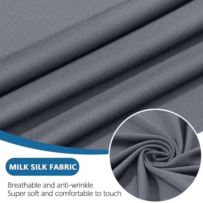 hyha Milk Silk Couch Cushion Covers, Soft Magic Sofa Covers Washable for 3 Cushion Couch, Stretch Sectional Outdoor Cushion Covers for Patio Furniture with Elastic Bottom(3 Packs, Dark Gray)